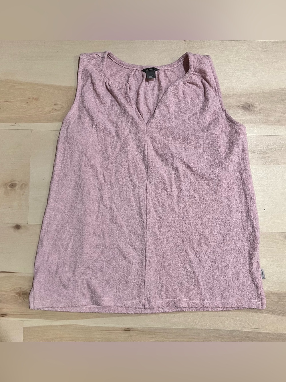 Eddie Bauer Women Small Mauve Pink Textured Knit Tank Top Minimalist Chic